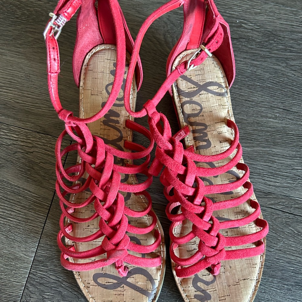 NEVER WORN Red Sam Edelman Sandals